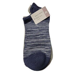Adult Fitness Socks Size 9-11 Blue Beige Gray 3 Pack New Women